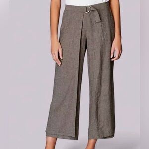 J Jill Pure Jill Faux Wrap Linen Blend Crop Pant